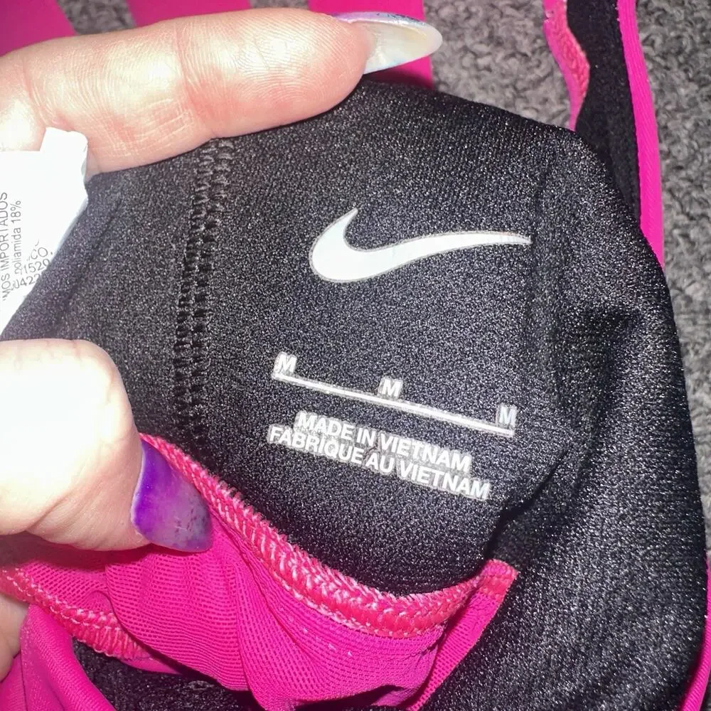 Nike Hot Pink Mesh stripes One Piece Swimsuit Women’s Size Medium